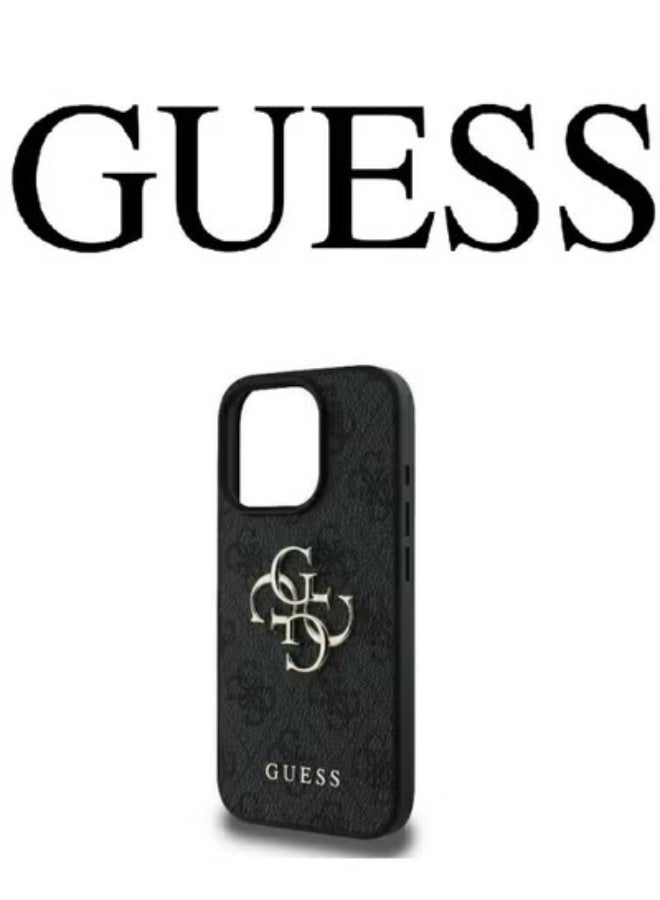 GUESS IPhone 16 Pro Max cover, with a logo and a leather design approved by the global brand Guess. From CG-MOBILE. In Black - Image 5